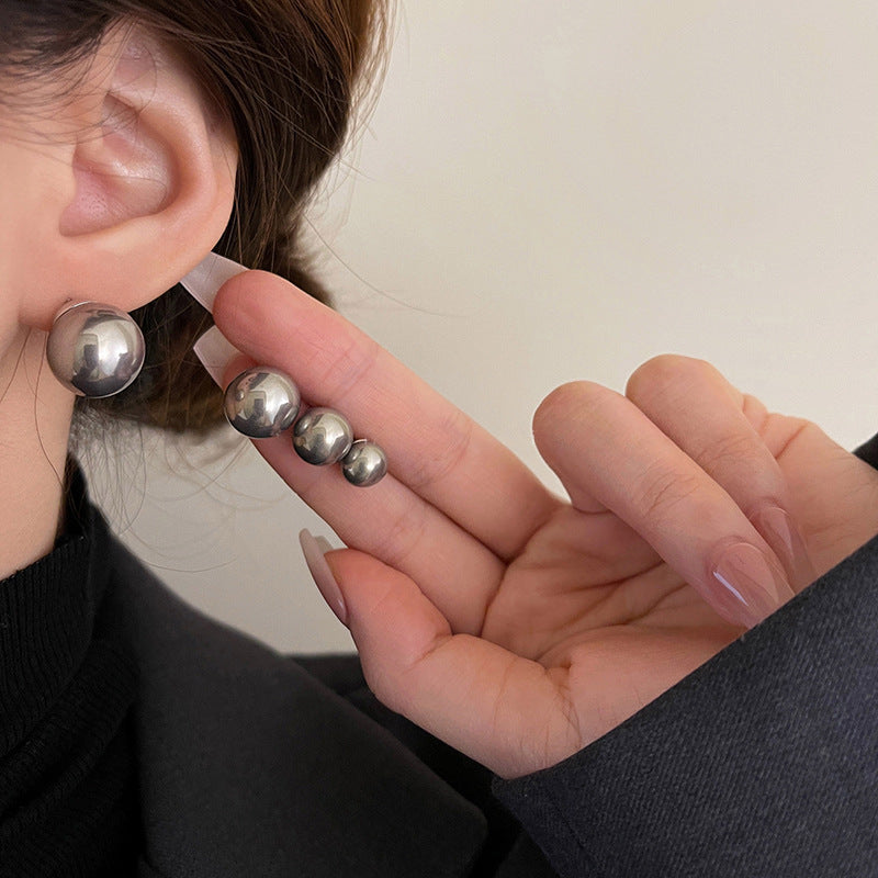 Gray Pearl Stud Earrings