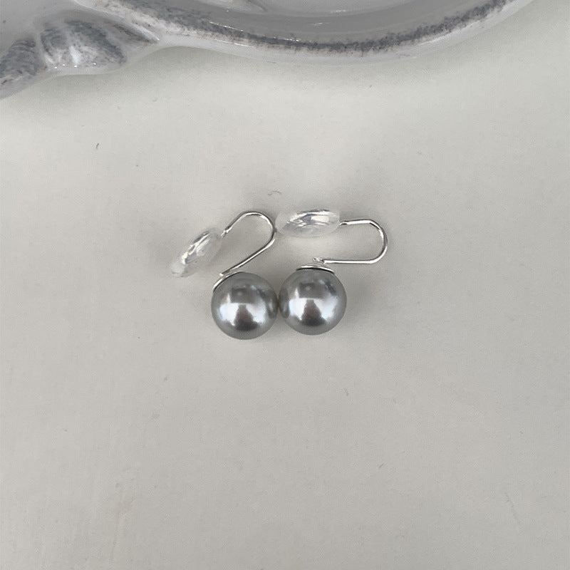 Gray Pearl Stud Earrings