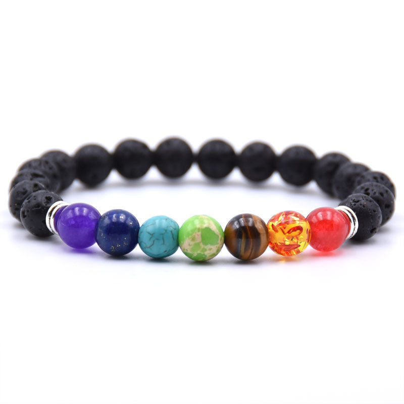 Chakra Charms Lava Rock Bracelets
