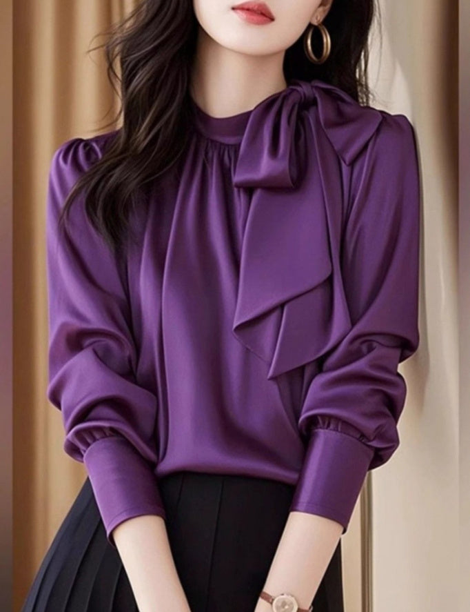 Purple Acetate Satin Top