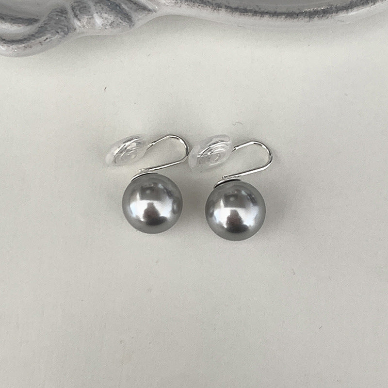 Gray Pearl Stud Earrings