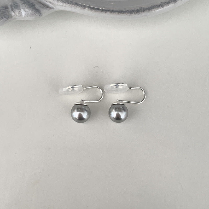 Gray Pearl Stud Earrings