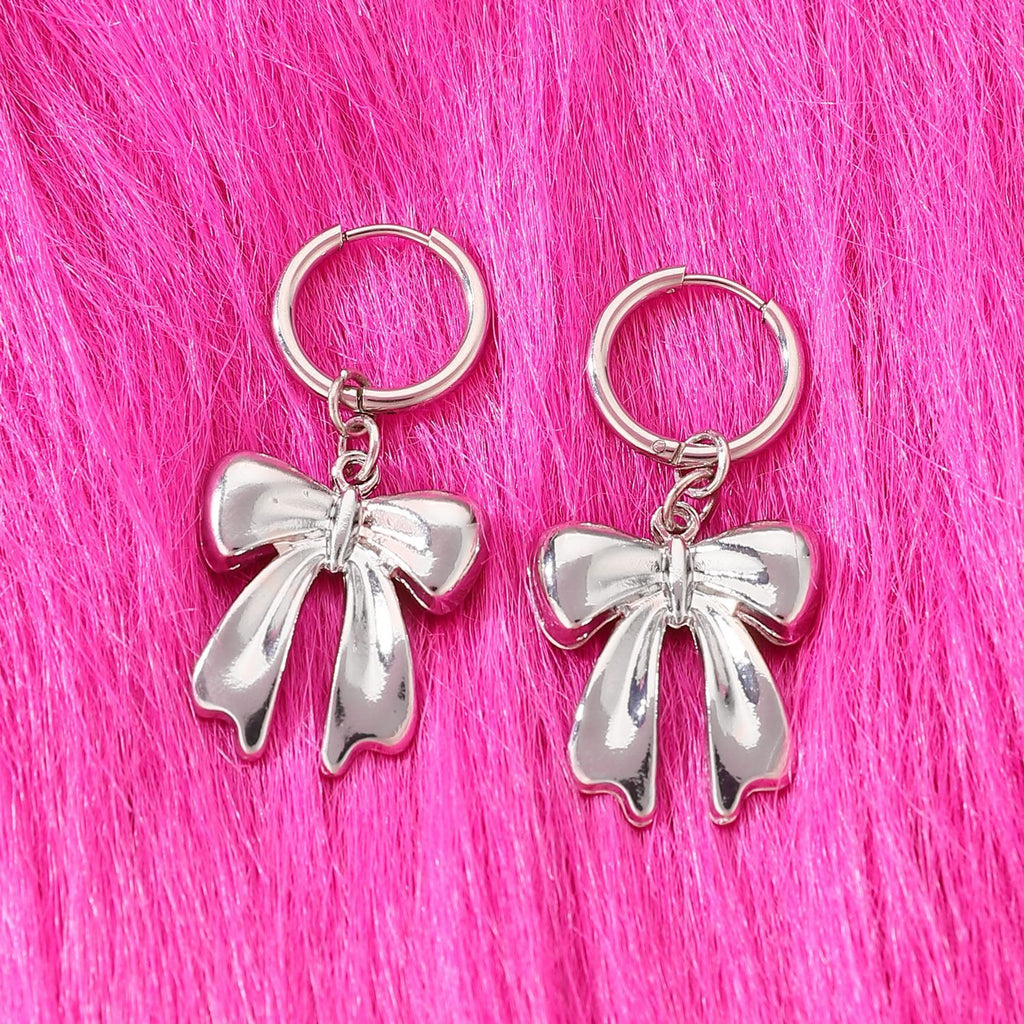Cute Swirls Bowknot Rivet Earrings
