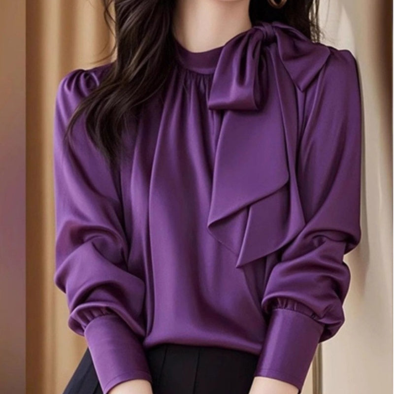 Purple Acetate Satin Top