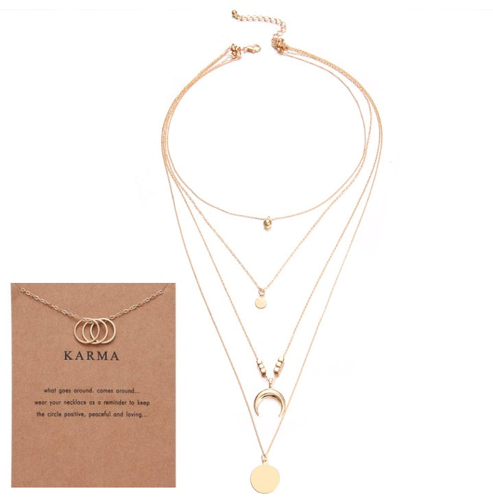 Multi-layer Moon Pendant Necklaces
