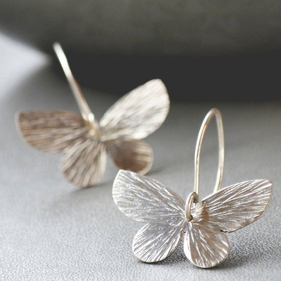 Silver Butterfly Earrings
