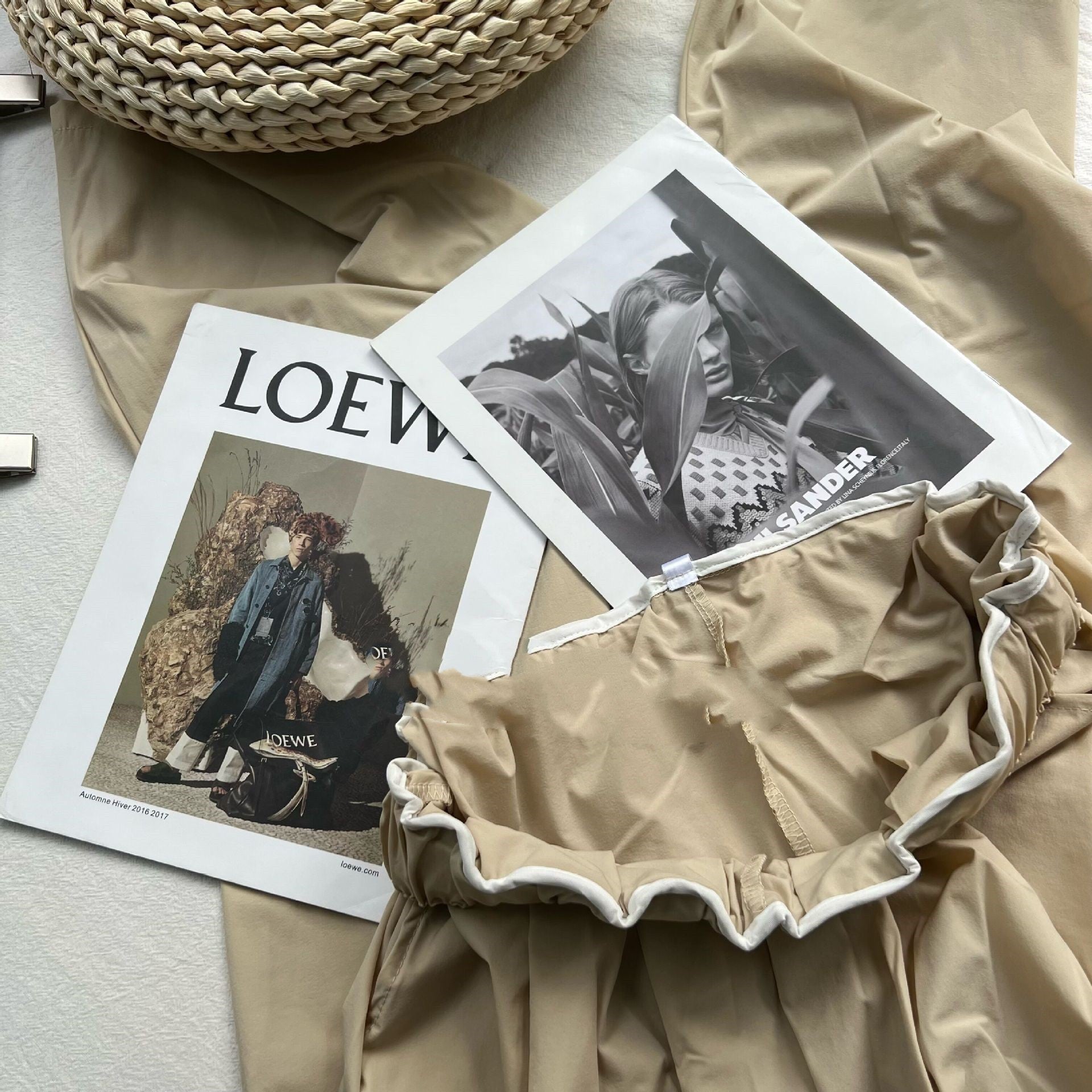 Tight Waist Loose Wide Leg Pants