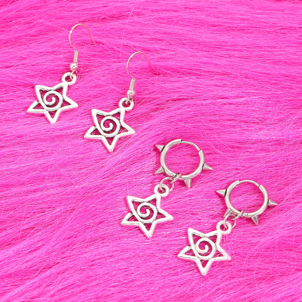 Cute Swirls Bowknot Rivet Earrings