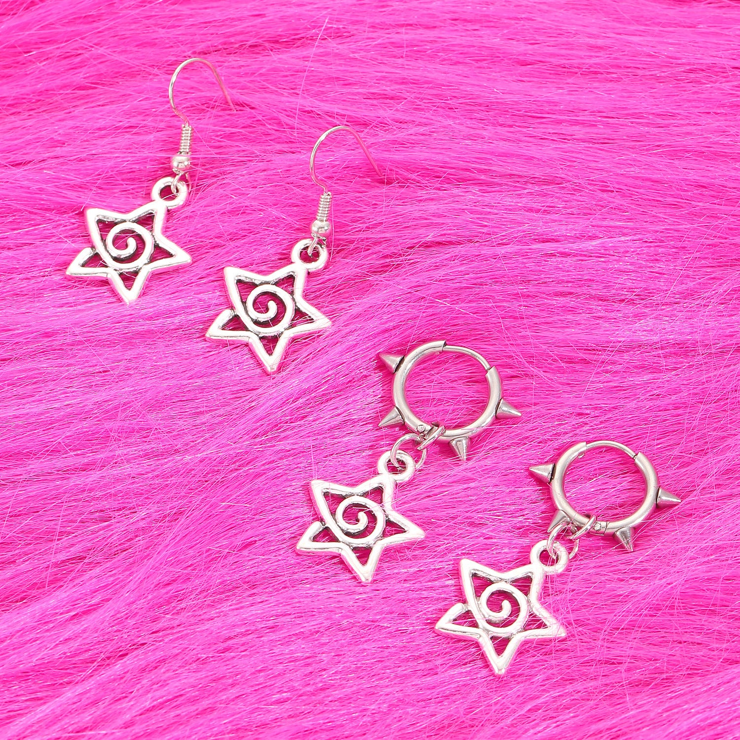 Cute Swirls Bowknot Rivet Earrings