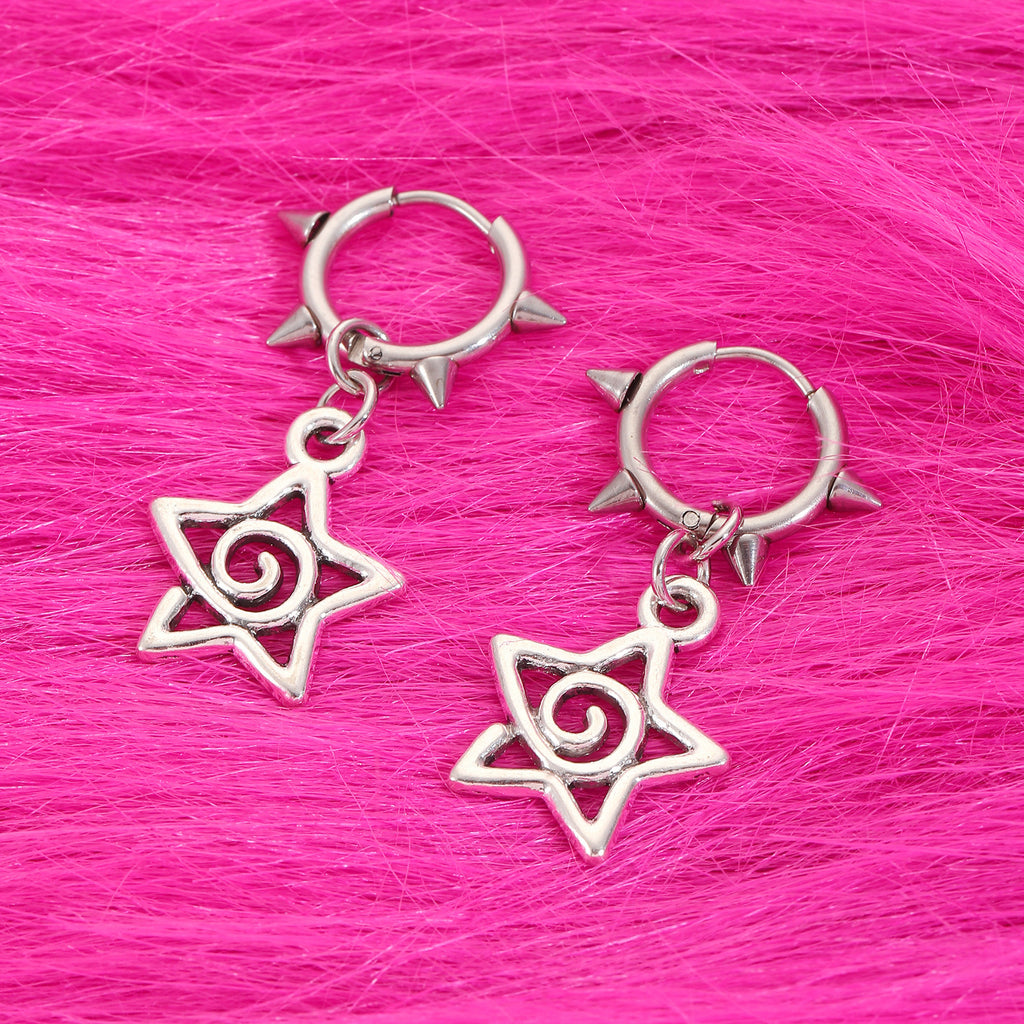Cute Swirls Bowknot Rivet Earrings