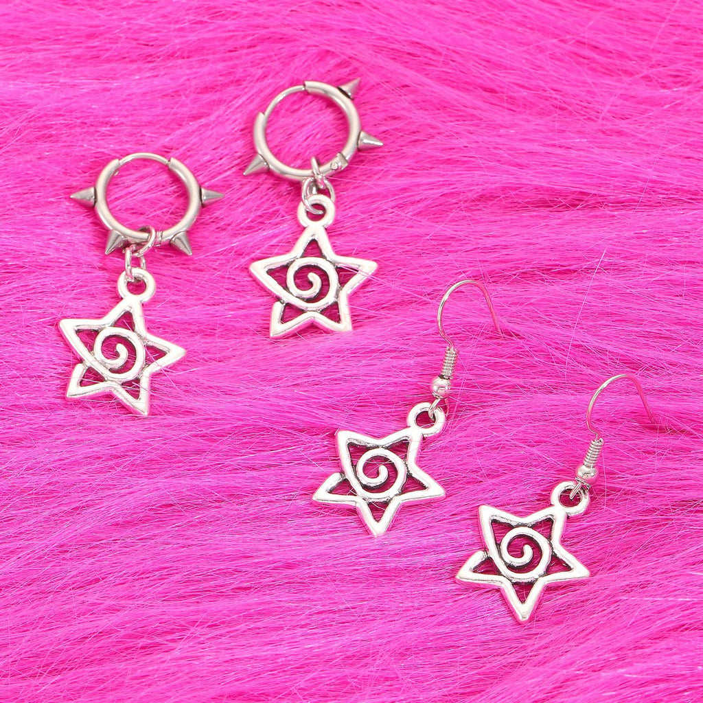 Cute Swirls Bowknot Rivet Earrings