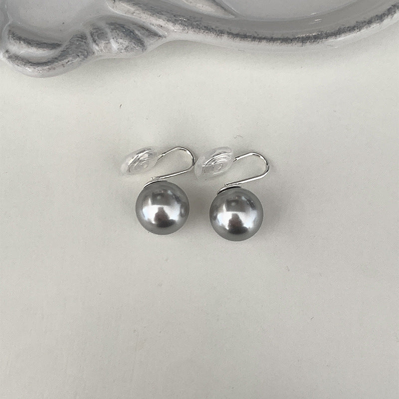 Gray Pearl Stud Earrings