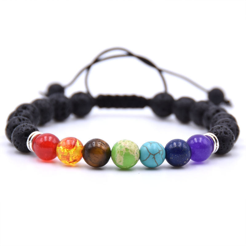 Chakra Charms Lava Rock Bracelets