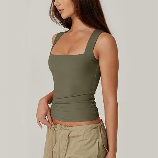 Square-neck Tank Vest Sleeveless Tops
