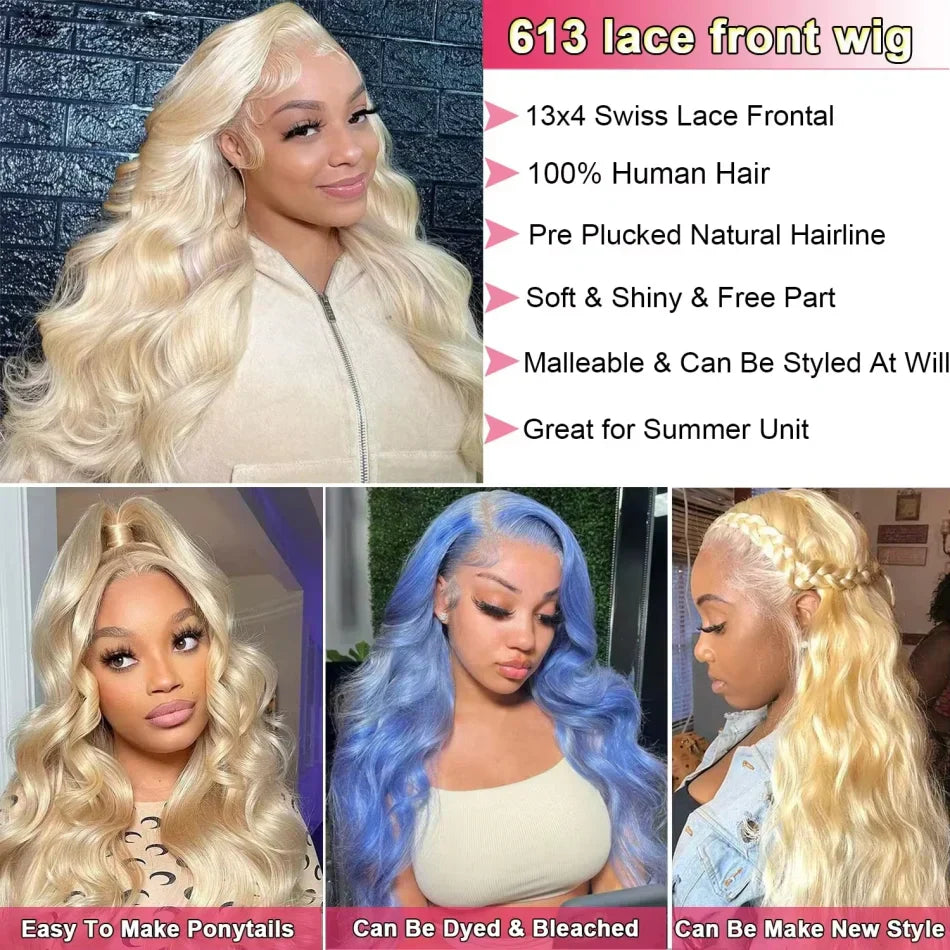 Brazilian Pre Plucked Blonde Transparent Human Hair Wigs