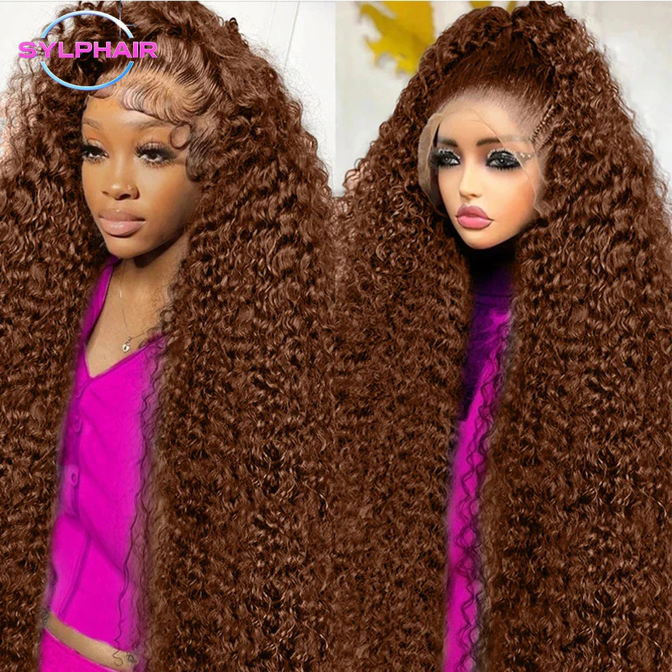 Chocolate Brown Hd Lace Frontal Human Hair Wigs