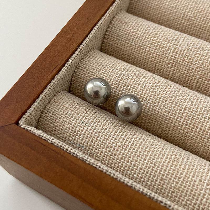Gray Pearl Stud Earrings