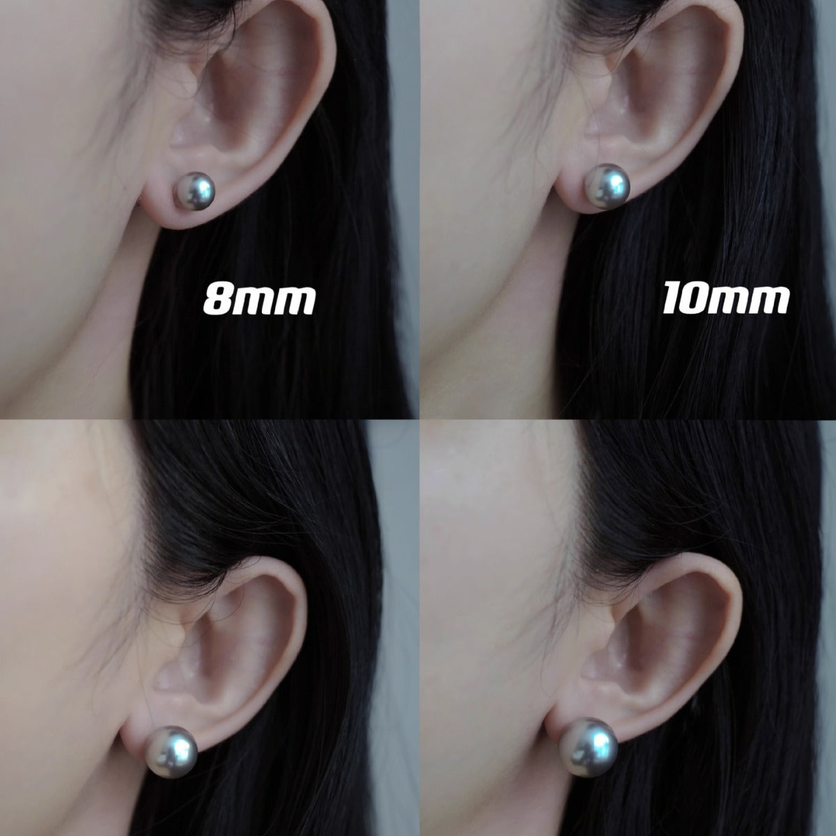 Gray Pearl Stud Earrings