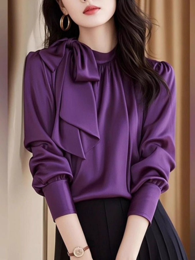 Purple Acetate Satin Top