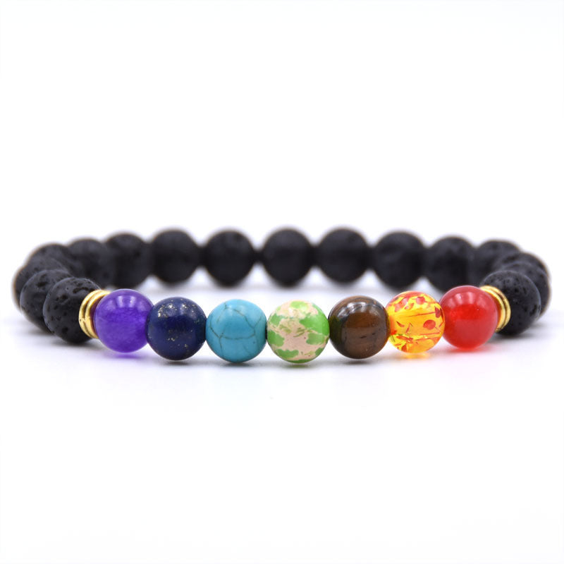 Chakra Charms Lava Rock Bracelets