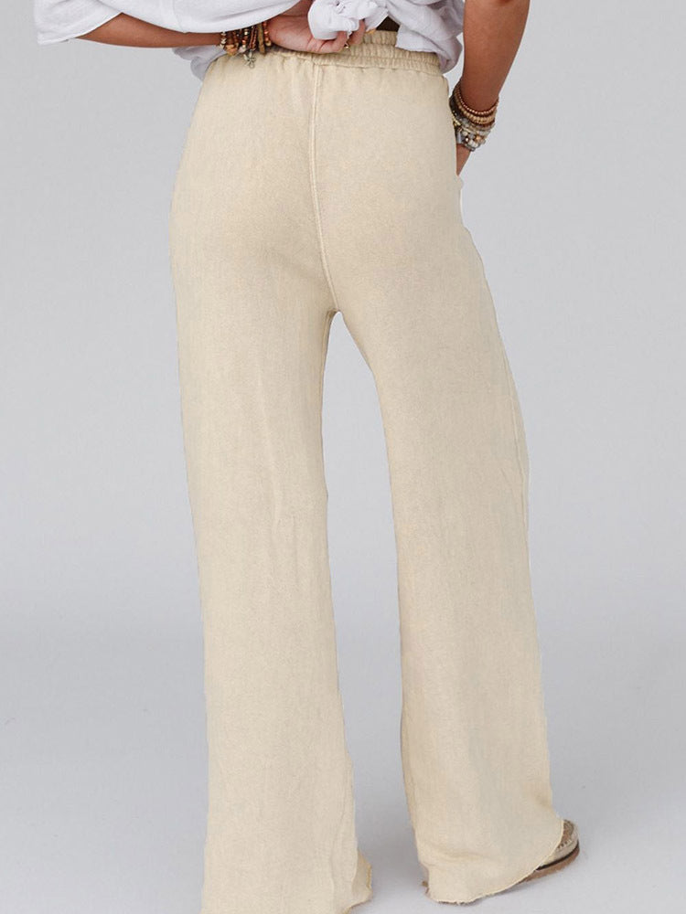 New Washed Drawstring Casual Pants