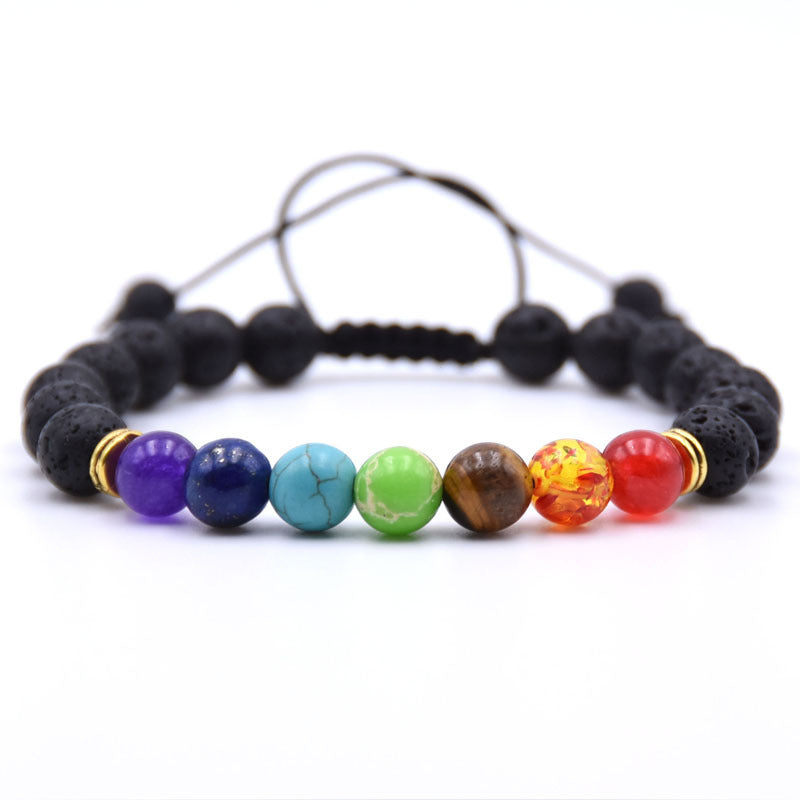 Chakra Charms Lava Rock Bracelets